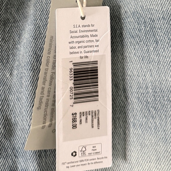 Outerknown SEA Jeans Drifter Tapered Fit Mens 36x34 Light Wash NEW - Picture 5 of 5